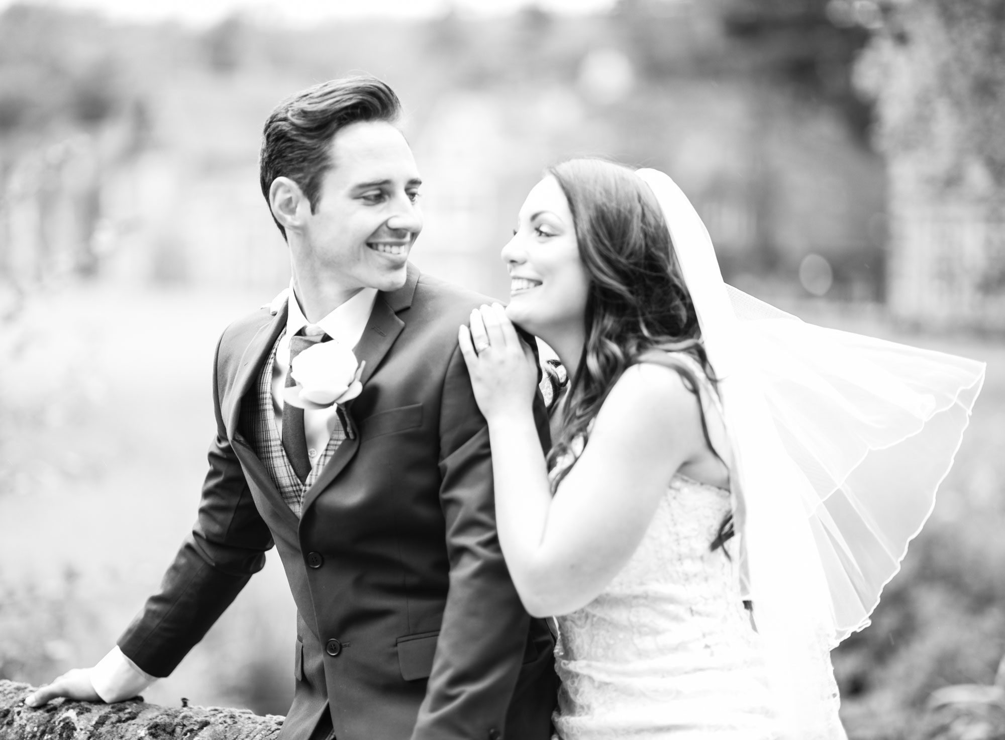 Black and White Wedding Photographer Wotton House