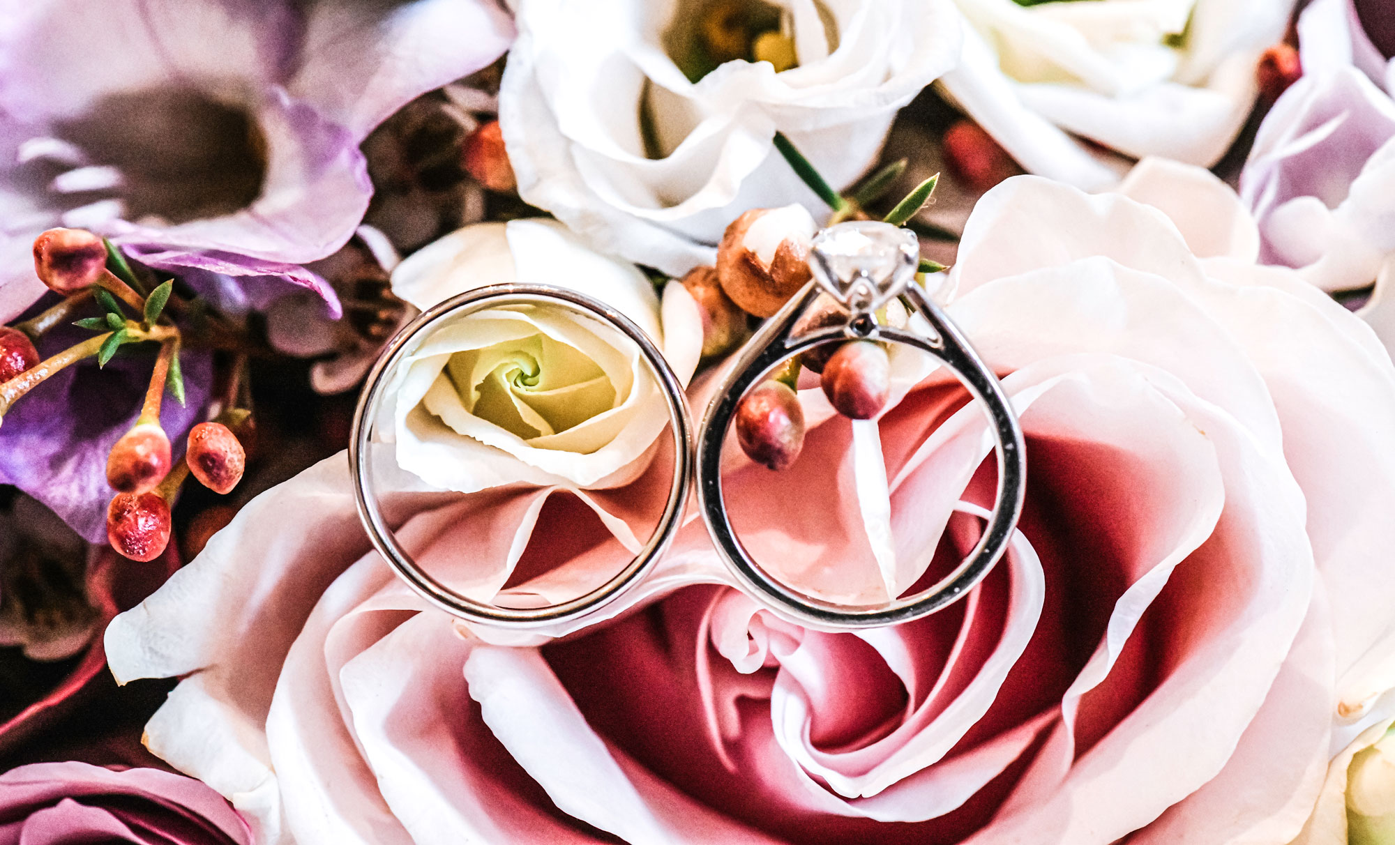 Wedding Rings and Brides Bouquet Wedding Photography Wotton House