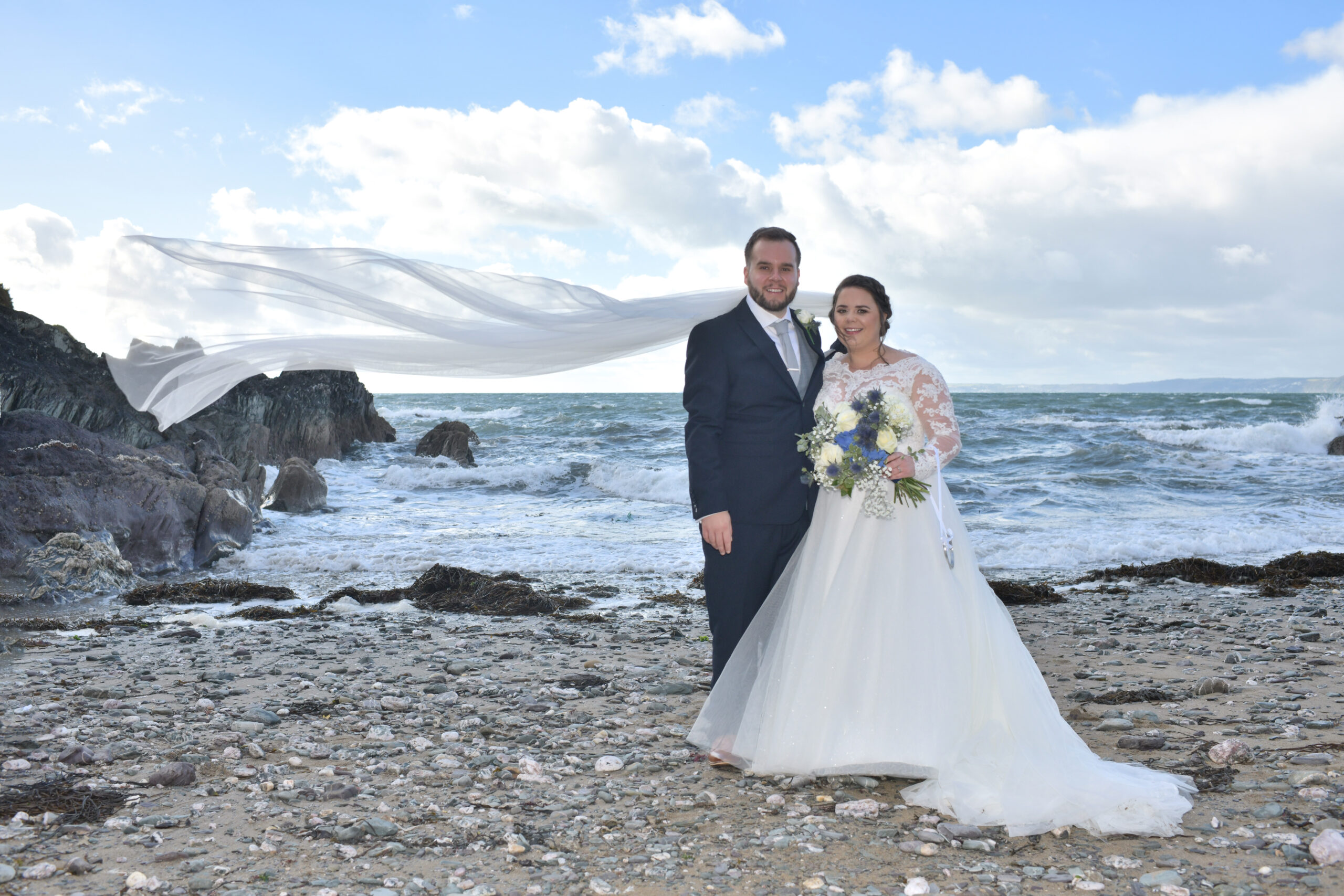 Wedding Photography on the Beach at Polhawn Fort