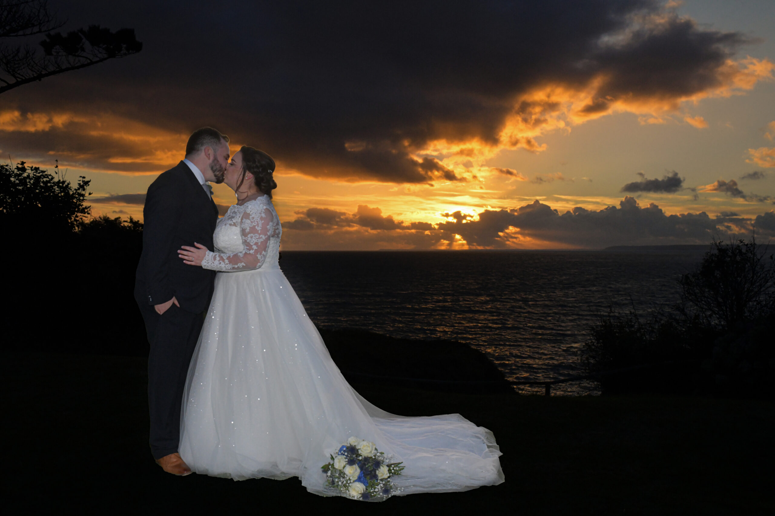 Sunset Wedding Photography at Polhawn Fort