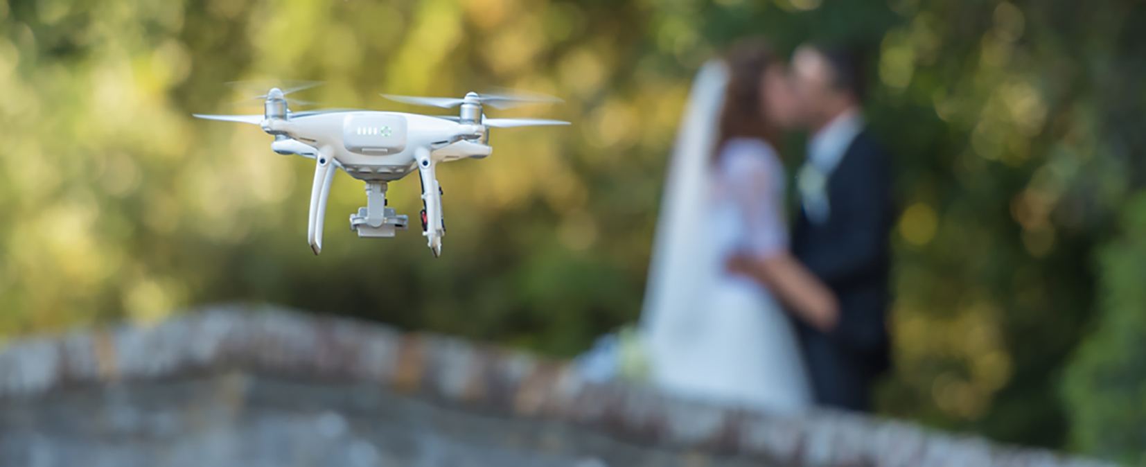 Cinematic drone wedding video